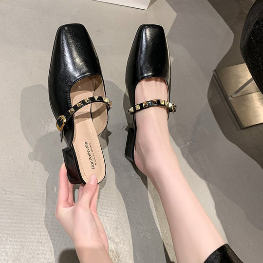Damen elegante Slingback-Mules mit modischem Absatz EB