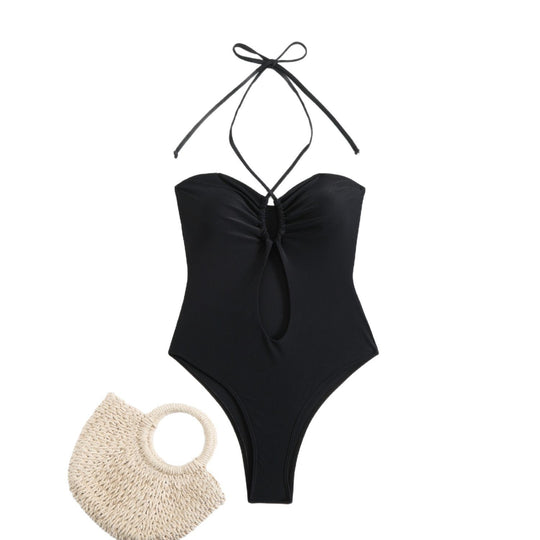 Damen Einteiler-Badeanzug mit raffiniertem Schlüssel-Loch-Design EB