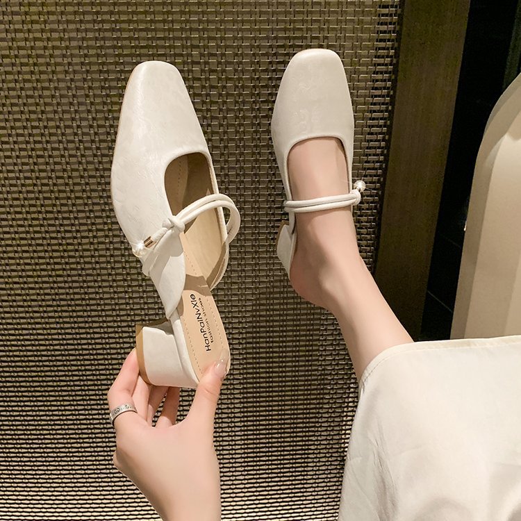 Damen modische Mules mit schicker Perlenapplikation und elegantem Blockabsatz EB