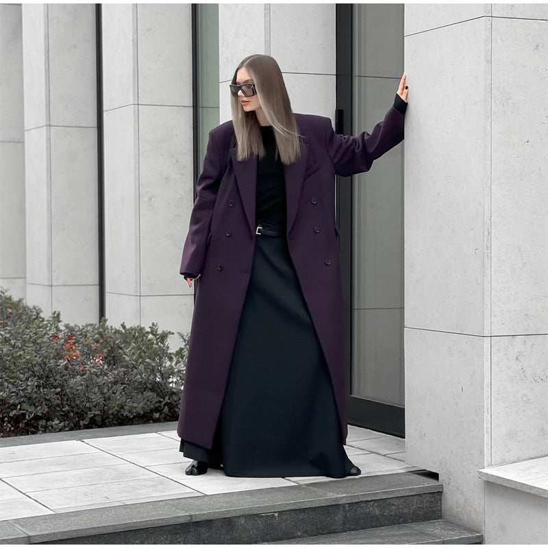 Damen Oversized Trenchcoat mit langen Ärmeln und modernem Schnitt EB