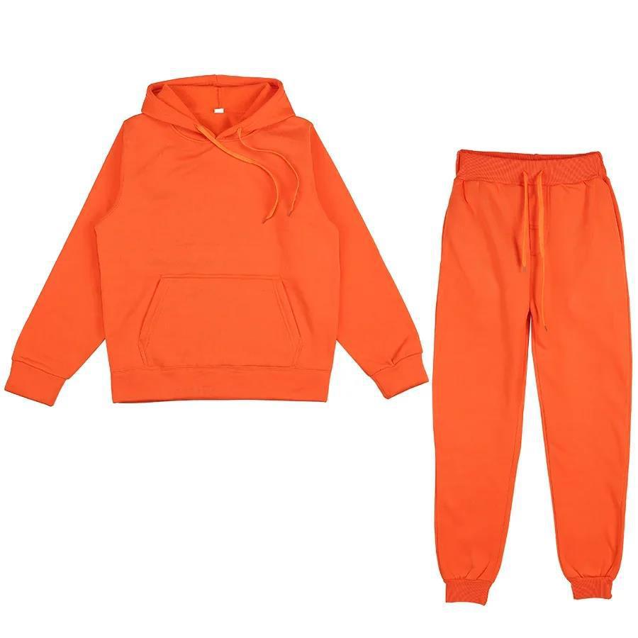 Unisex weiches Lounge-Set mit Oversize-Hoodie, taillenhoher Jogginghose und geripptem Knöchelabschluss EB