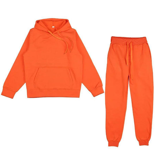 Unisex weiches Lounge-Set mit Oversize-Hoodie, taillenhoher Jogginghose und geripptem Knöchelabschluss EB