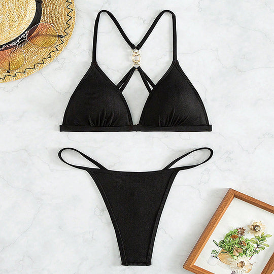 Damen Triangel-Bikini mit raffinierter Rippstruktur EB