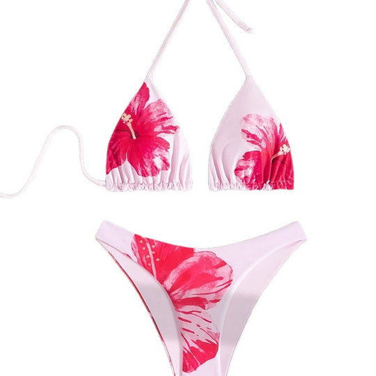 Damen Triangel-Bikini-Set mit floralem Design und verstellbaren Trägern EB