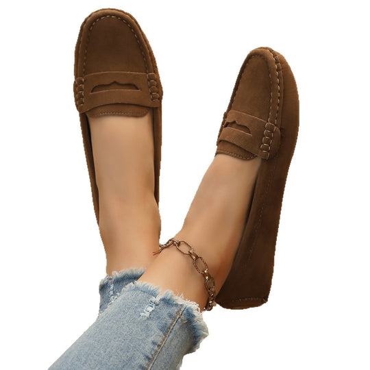 Damen  klassische Penny-Loafer aus weichem Kunstleder mit gesteppter Rahmennaht und gepolsterter Komfortinnensohle EB