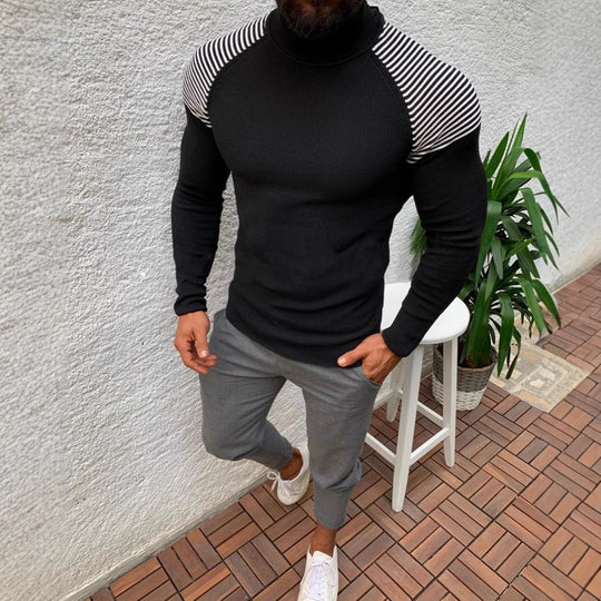 Herren Hochwertiger Funktionspullover mit modischem Stehkragen und strukturiertem Design EB