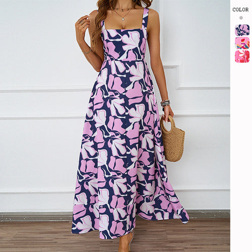 Damen Maxikleid mit modernem Blumendesign und schmeichelnder Silhouette EB