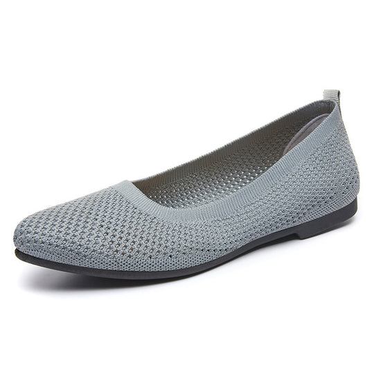 Damen Bequeme Strick-Ballerinas mit luftdurchlässigem Obermaterial EB