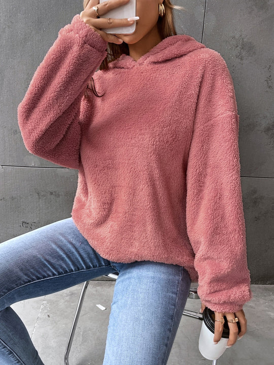 Damen kuscheliger Hoodie aus hochwertigem Plüsch EB