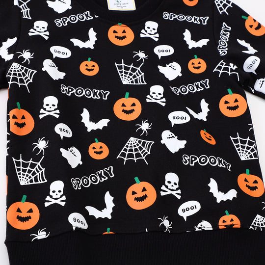 Kinder Sweatshirt mit gruseligem Halloween-Motiv EB