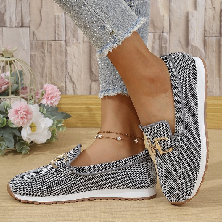 Damen Atmungsaktive Slip-On Loafers mit modischem Netzdesign EB