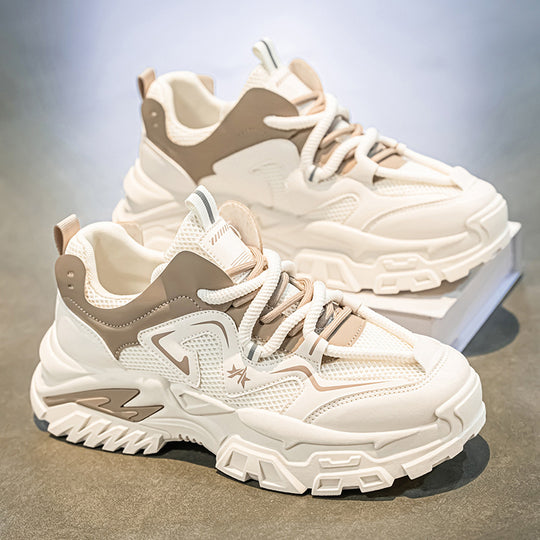 Damen Sportliche Chunky Sneakers mit stabiler Laufsohle und atmungsaktiver Netzstruktur EB
