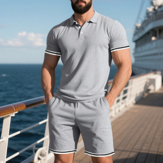 Herren Freizeit-Set mit atmungsaktiven Materialien und modischen Akzenten EB