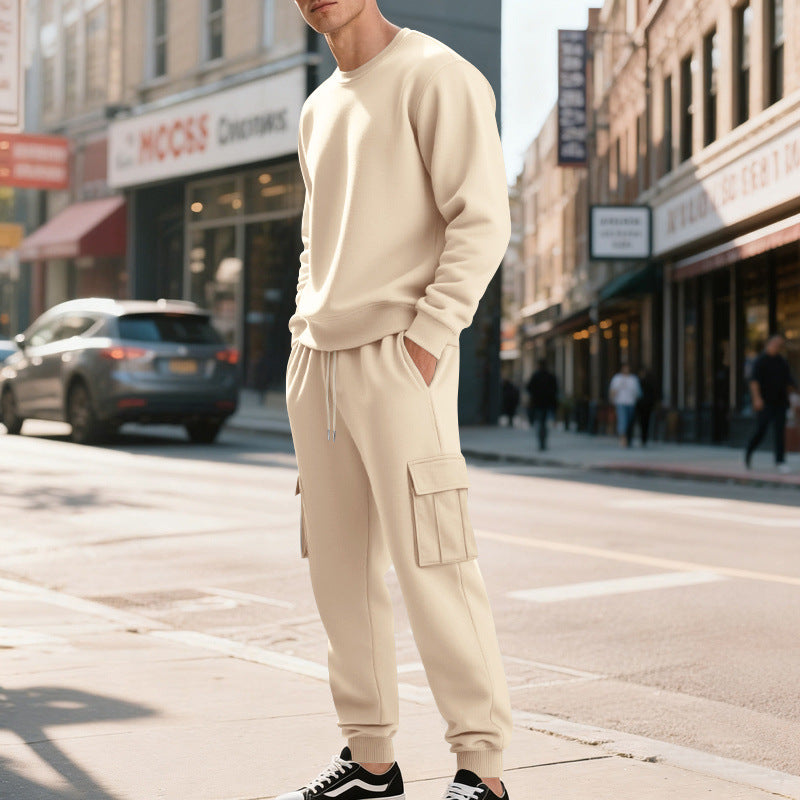 Herren Utility-Cargo-Jogger aus French Terry mit Mehrfachklappen & Tunnelzug EB