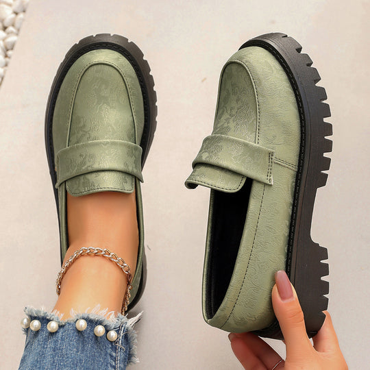 Damen moderne Moccasins mit trendiger Plattformsohle EB