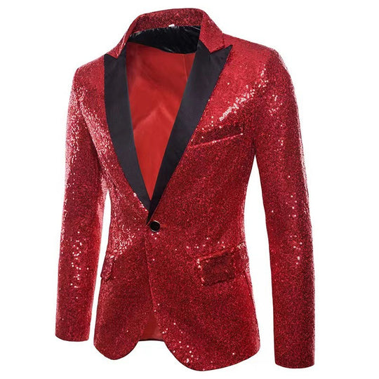 Herren schimmernder Pailletten Blazer EB