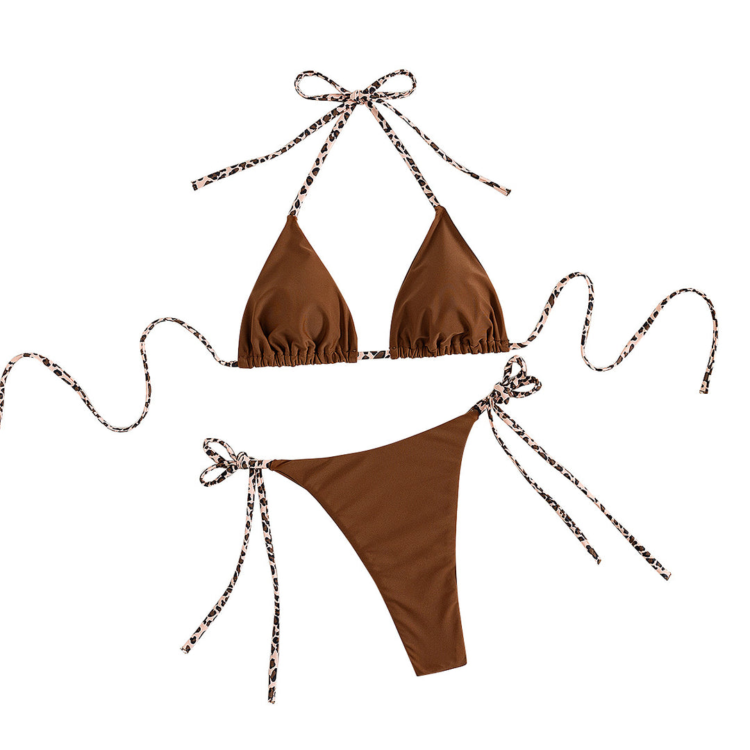 Damen Triangel-Bikini mit verstellbaren Bindebändern EB