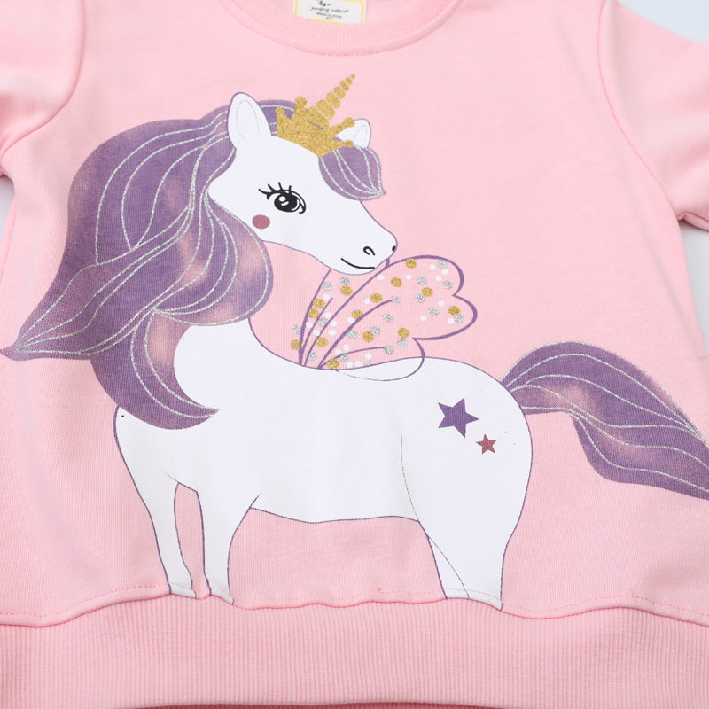 Mädchen Sweatshirt mit Einhorn-Applikation EB