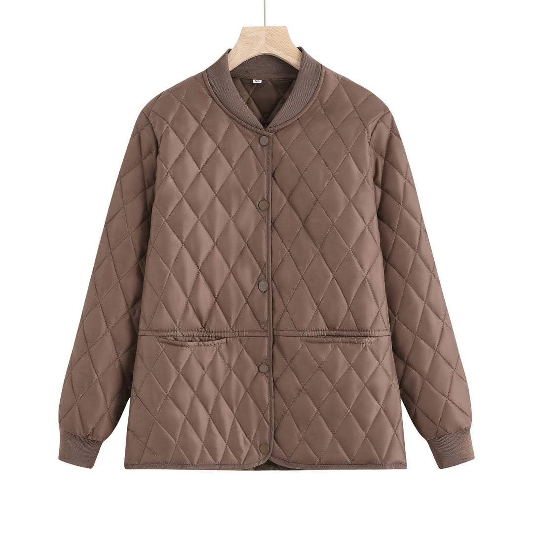 Damen gesteppte Übergangsjacke mit praktischen Taschen und elastischen Bündchen EB