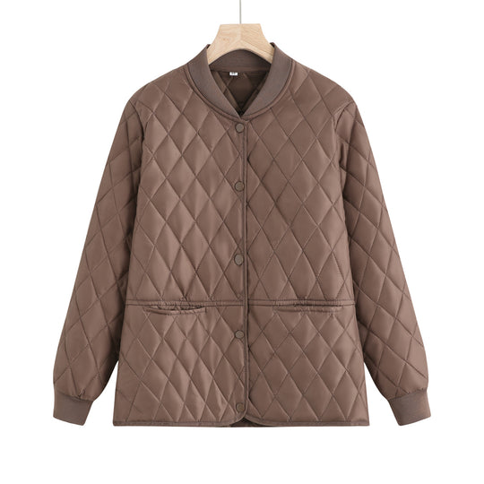 Damen gesteppte Übergangsjacke mit praktischen Taschen und elastischen Bündchen EB