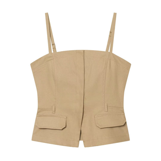 Damen elegante weit geschnittene Hochbundhose mit praktischen Taschen EB