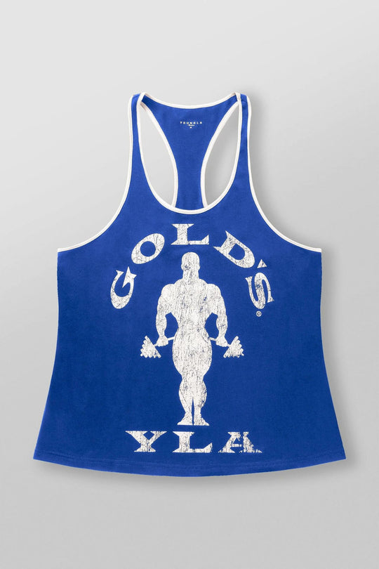 Herren nan athletisches Stringer Tanktop rückenfreier Schnitt mit Kontrastpaspel und Kraftsportmotiv EB