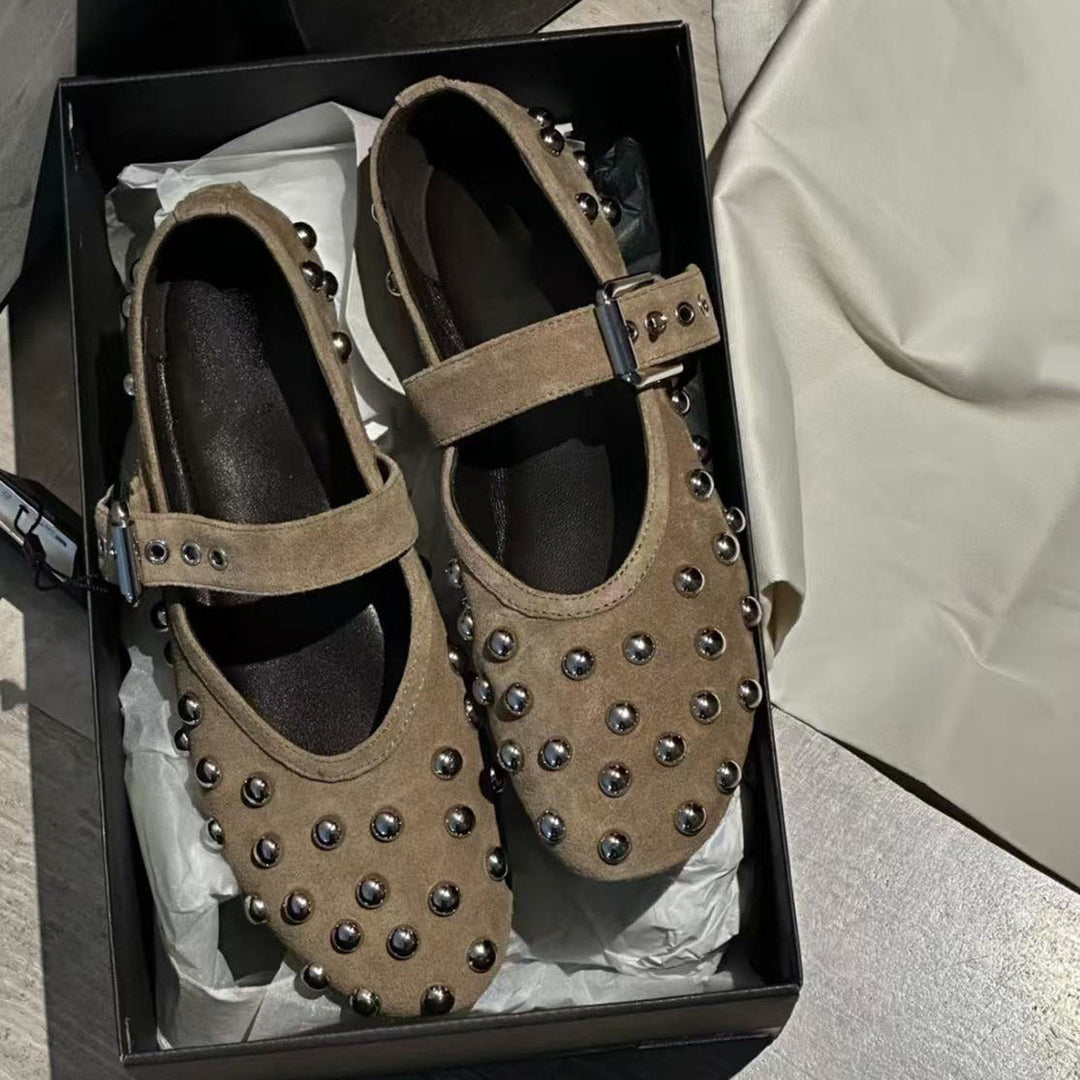 Damen Modische Ballerinas mit dekorativen Schmuckdetails EB