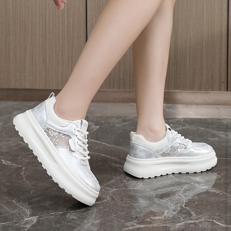 Damen Chunky Sneakers mit luftiger Mesh-Oberfläche und komfortabler Dämpfung EB