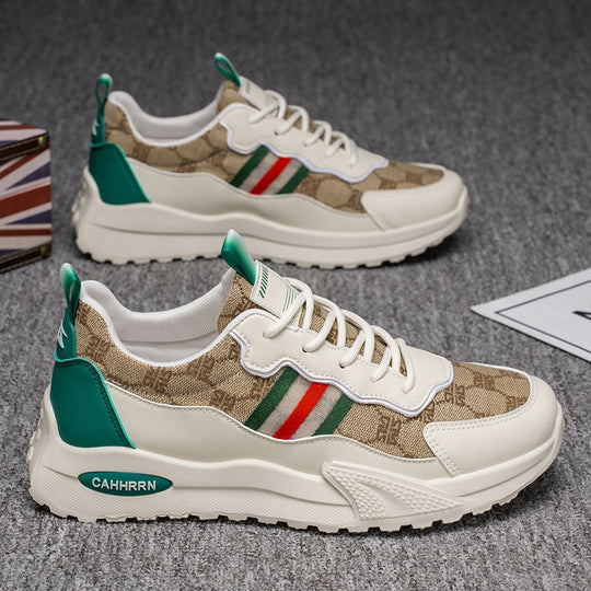 Damen luxuriöse Retro-Chunky-Sneaker aus Jacquardstoff mit verstärkter Zehenkappe und stoßdämpfender Leichtsohle EB