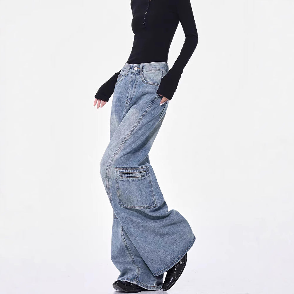 Damen Weite Baggy-Jeans im lässigen Oversized-Schnitt mit praktischen Taschen EB
