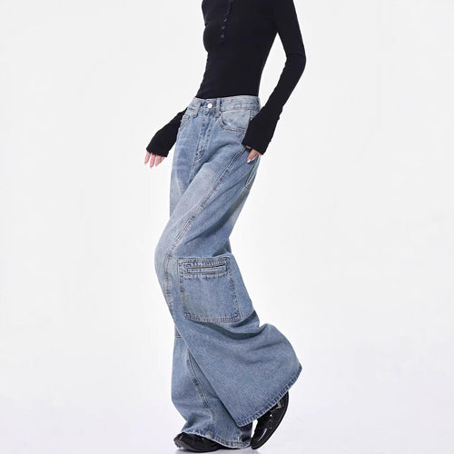 Damen Weite Baggy-Jeans im lässigen Oversized-Schnitt mit praktischen Taschen EB