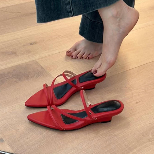 Damen Slingback Mules mit elegantem Riemen und spitzem Zehenbereich EB