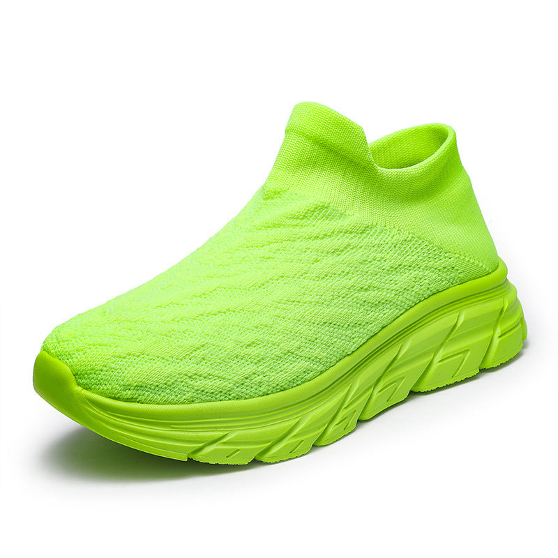 Damen Sportliche Slip-On Sneaker mit atmungsaktiver Strick-Oberfläche und dämpfender Laufsohle EB