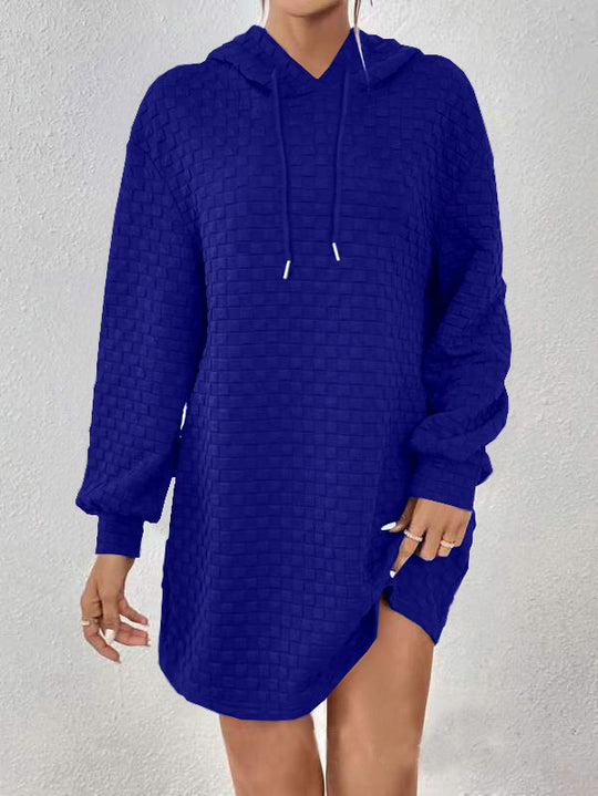 Damen Kapuzenkleid aus strukturiertem Material EB