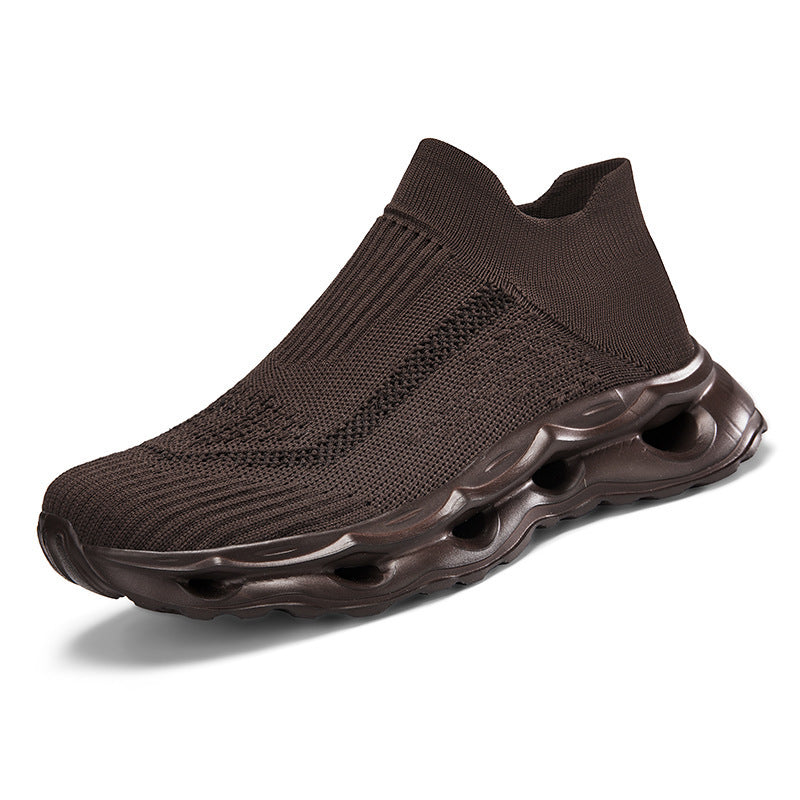 Unisex nan sockenartiger Strickslipper mit gelochter Hohlkammer-Dämpfung EB