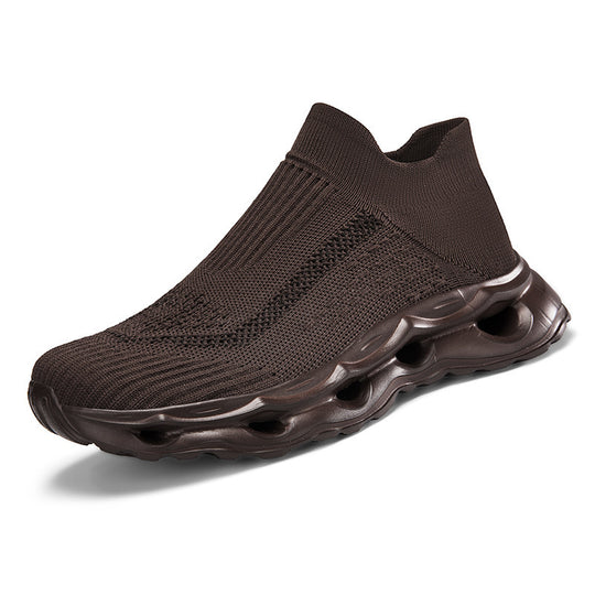 Unisex nan sockenartiger Strickslipper mit gelochter Hohlkammer-Dämpfung EB