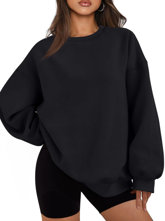 Damen nan Boxy-Crewneck-Sweat mit extraweiter Passform, Raglanärmeln und weichem Fleece-Innenfutter EB