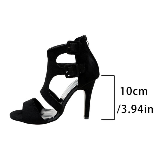 Damen High Heel Sandalen mit modischem Riemendesign und verstellbaren Schnallen EB