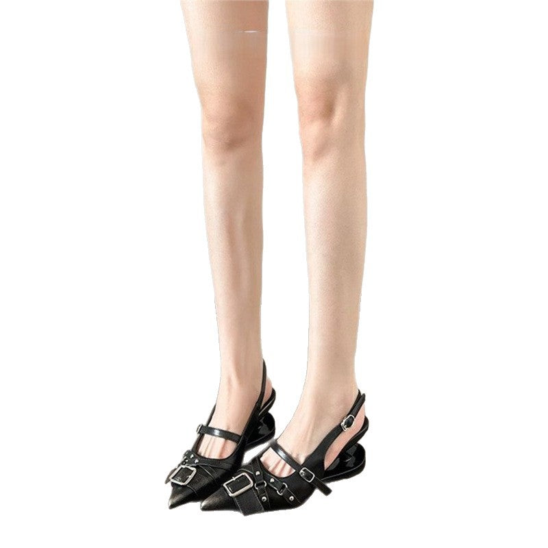 Damen Slingback Ballerinas mit modischen Schnallenakzenten EB