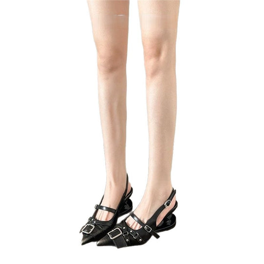 Damen Slingback Ballerinas mit modischen Schnallenakzenten EB