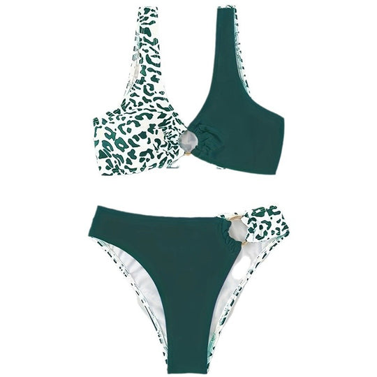Damen Triangel-Bikini mit modischem Ringdetail und asymmetrischem Schnitt EB