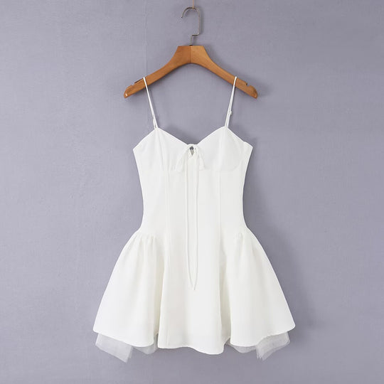Damen Wickelkleid mit eleganter Schleifenverzierung und voluminösem Rock EB