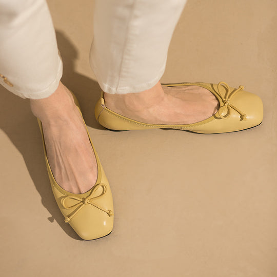 Damen Bequeme und stilvolle Ballerinas mit Schleifenakzent EB