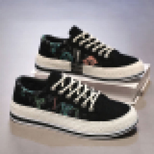 Damen Modische Komfort-Sneaker mit floralem Design und atmungsaktiver Sohle EB