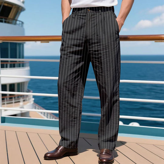 Herren elegante Anzughose mit schmalen Nadelstreifen EB