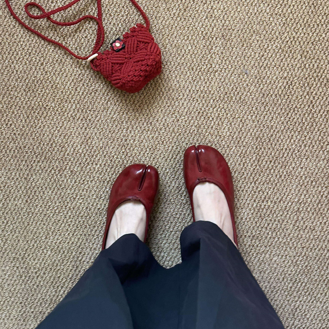 Damen Elegante und modische Ballerinas mit einzigartigem Zehen-Design EB