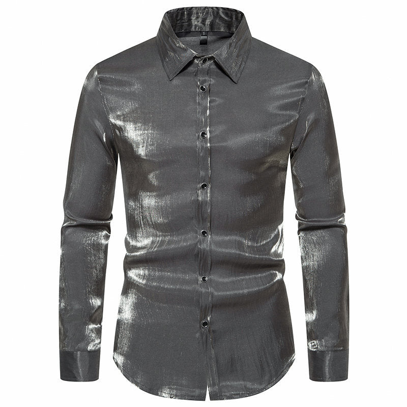 Herren Langarmhemd mit schimmerndem Finish und eleganter Passform EB
