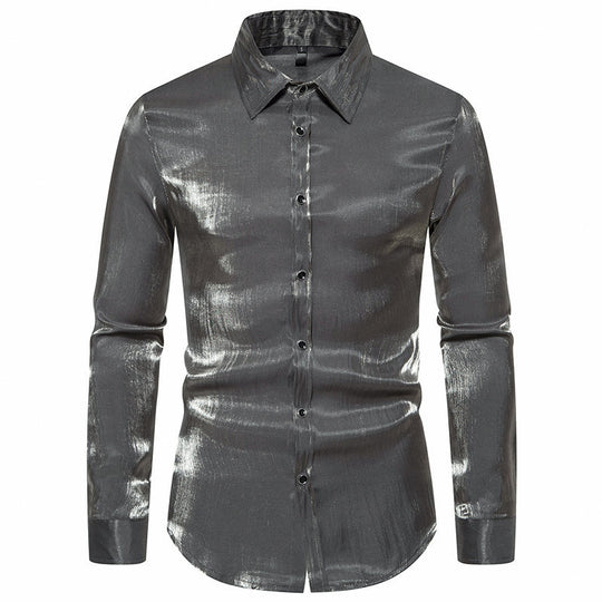 Herren Langarmhemd mit schimmerndem Finish und eleganter Passform EB