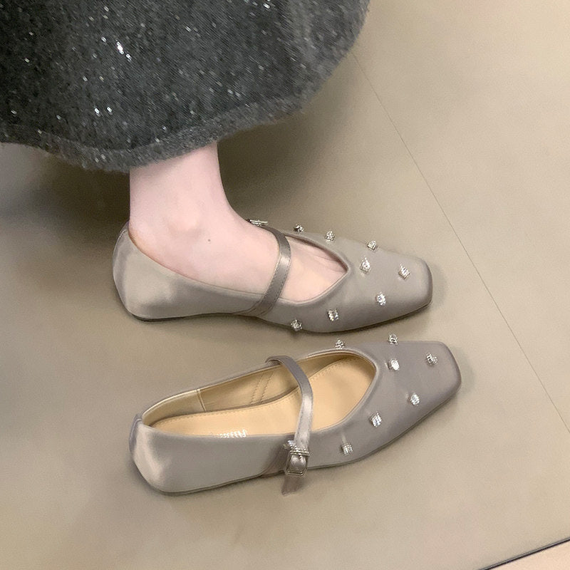 Damen Ballerinas mit dekorativen Strassdetails und komfortablem Riemchen EB