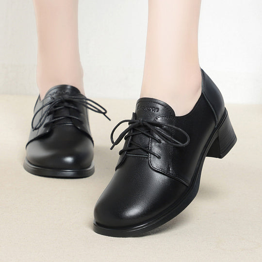Damen Elegante und bequeme Schnürschuhe mit Blockabsatz EB